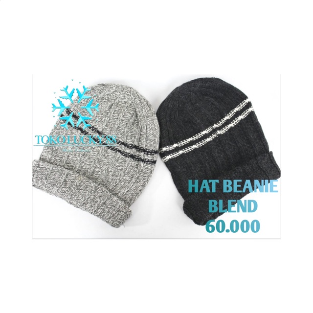 Topi Kupluk Rajut Wool Hat Beanie Blend