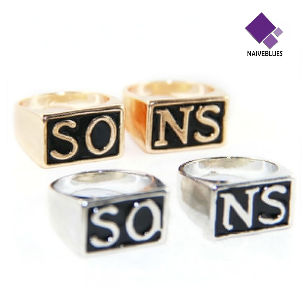 2pcs / set Cincin Jari Bahan Stainless Steel Gaya Punk Untuk Pasangan