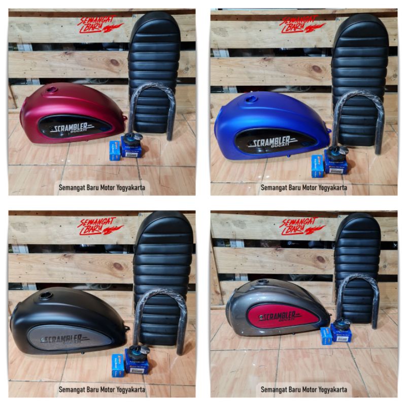 TANGKI JAPSTYLE DUCATI SCRAMBLER PLUS JOK CUSTOM MEGAPRO TIGER SCORPIO BYSON GL NEWMEGAPRO Megapro P
