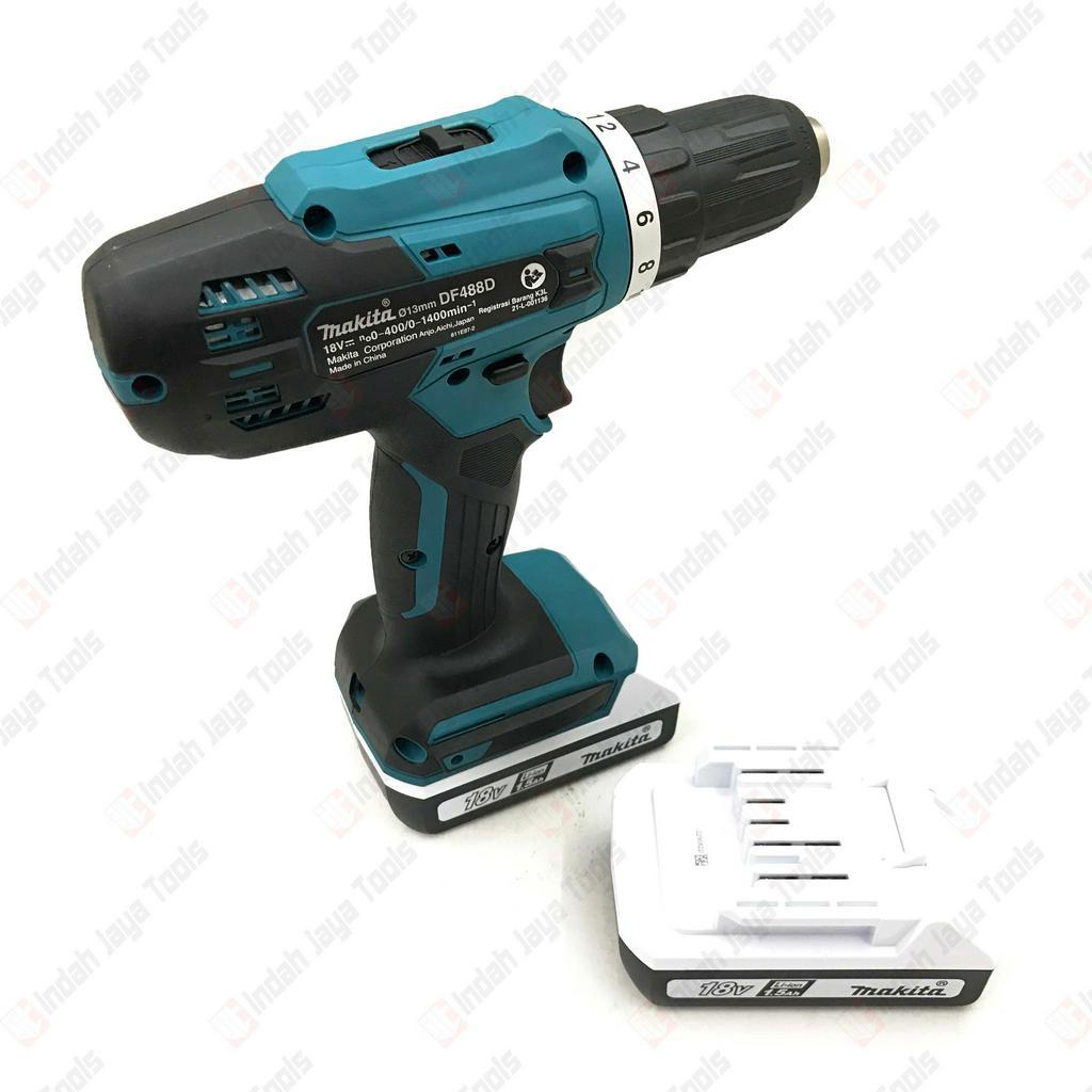 MAKITA DF488D Mesin Bor Cordless Baterai Besi Kayu Driver Drill DF 488