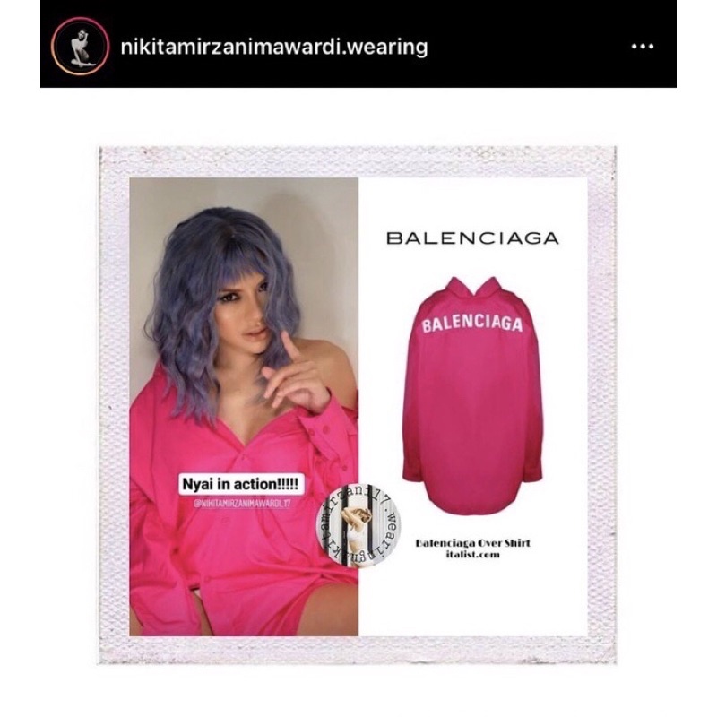 Kemeja Balenciiaga Premium - Oversized Shirt Special Magenta E5