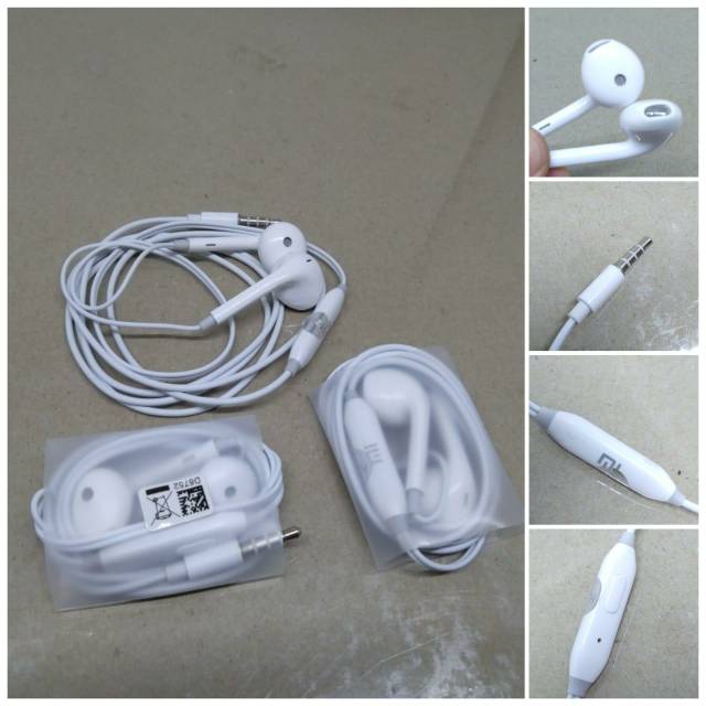 HEADSET / HANDSFREE ORI CABUTAN XIAOMI + MIC bisa di buat pakai semua tipe hp