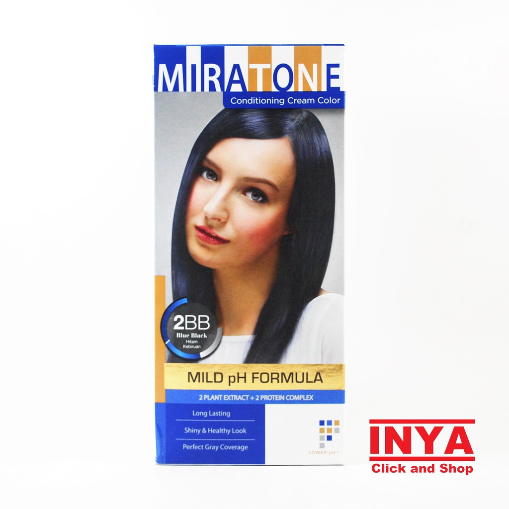 Semir Rambut MIRATONE CONDITIONING CREAM COLOR 2BB BLUE BLACK - HITAM KEBIRUAN