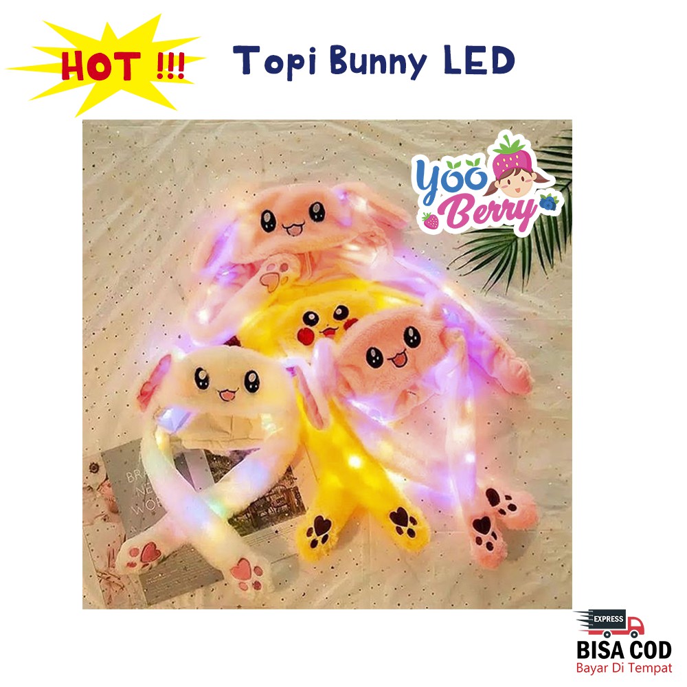 Berry Mart Topi Korea Dancing Bunny LED Blackpink Anak &amp; Dewasa Berry Mart