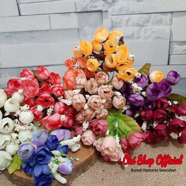 Bunga kuncup mawar/bunga mawar/bunga kuncup besar/bunga mawar kecil/bunga artificial/bubga plastik