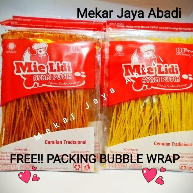 

NEW Mie Lidi Ayam Putih Varian Asin dan Pedas || Free Packing Bubble Wrap - Asin