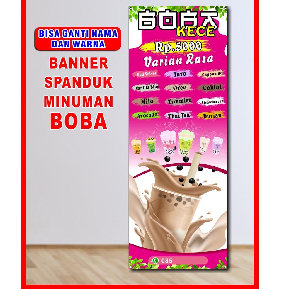 Jual Viral Cetak Spanduk Banner Backdrop Minuman Boba Vrogue Co