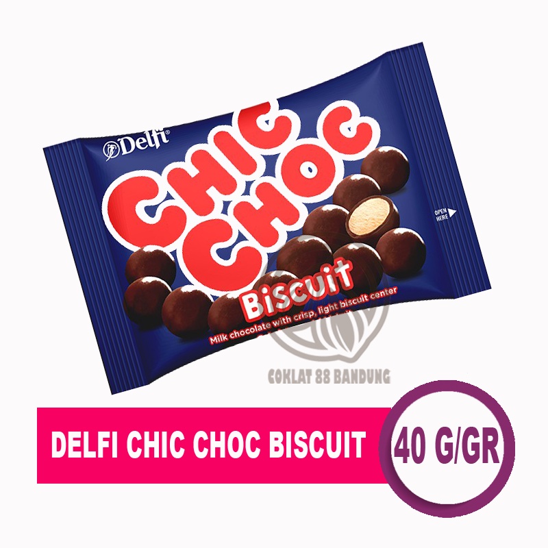 

DELFI CHIC CHOC BISCUIT 36GR ex 40GR, COKLAT DELFI CHICCHOC 36 GR COKELAT SUSU ISI BISKUIT COOKIES