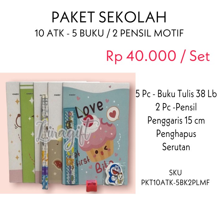 

Paket alat tulis sekolah lengkap isi 5 buku - Set 10 - 5BKMF Terlaris