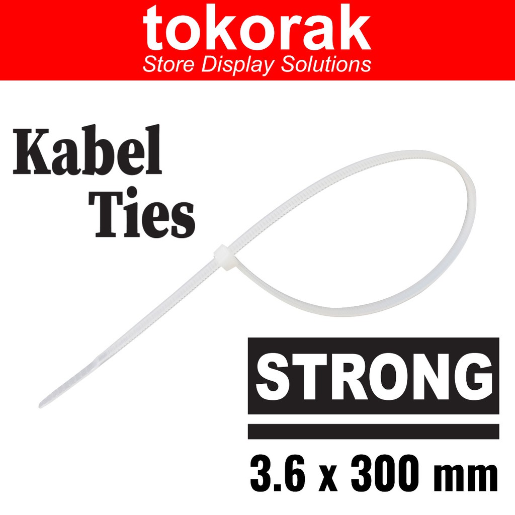 KABEL TIES 30CM*3,6 NATURAL CABLE TIS PENGIKAT KLIP KABEL CLIP