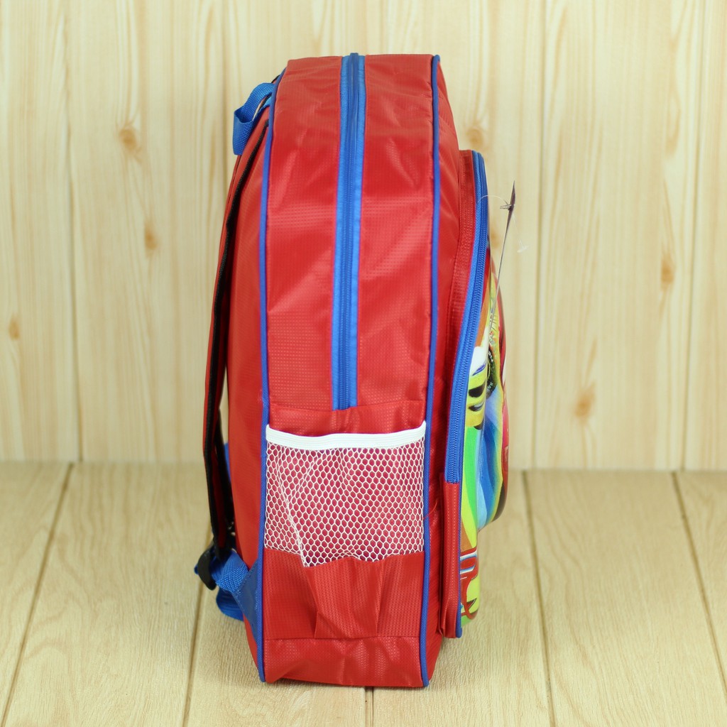 Tas Gendong Anak Fashion Kids Cowok Ransel Motif Cars Emboss Merah Tas Sekolah TK SD Fashionable