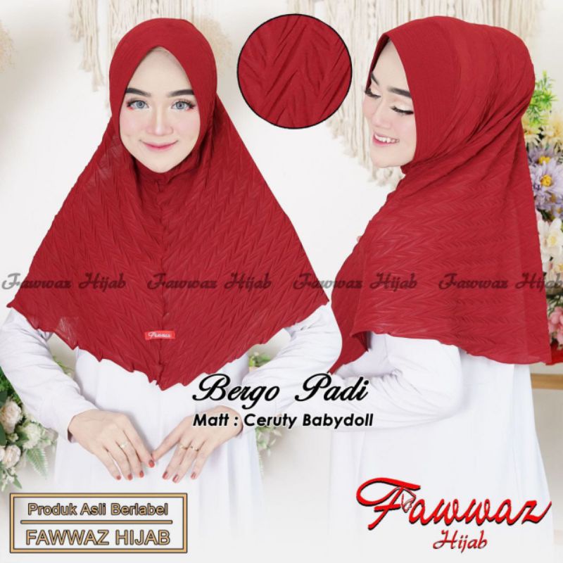 Jilbab bergo plisket padi ory by Fawwaz hijab