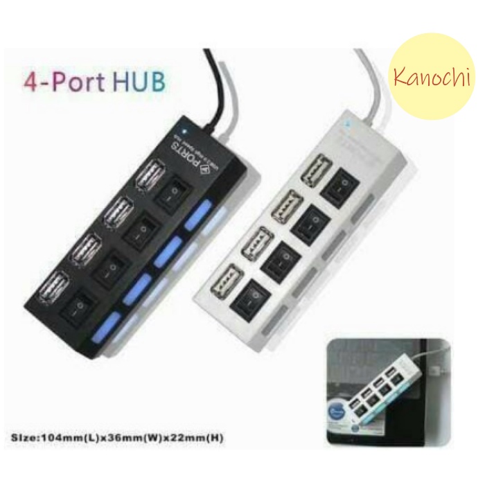 USB Hub 4 Port Output On Off Saklar 4IN1 USB 2.0 High Speed Hub 4 IN 1