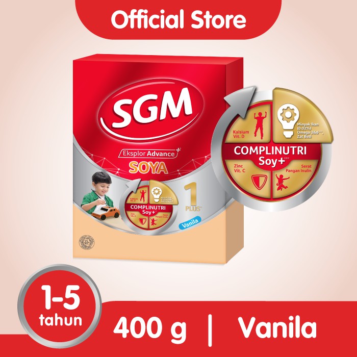 SGM Eksplor Advance+ Soya 1 Plus Vanila Formula Soya Bubuk 400 GR