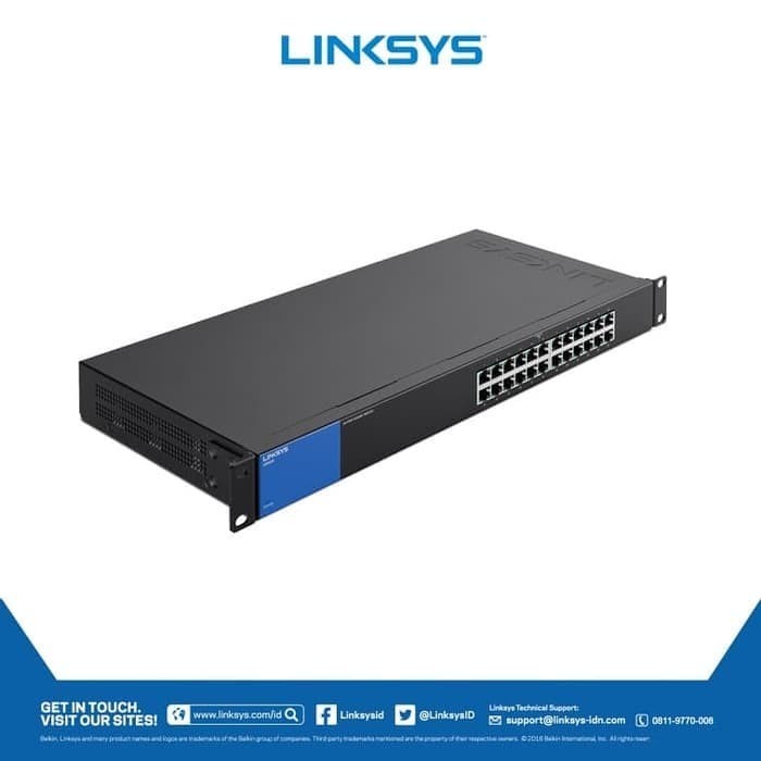 Linksys LGS124-AP 24-Port Gigabit Switch Rackmount 24 port GARANSI RESMI