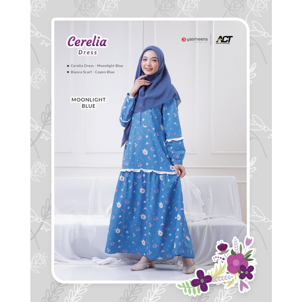 Yasmeera Cerelia Dress - Gamis Wanita Katun - Moonlight Blue