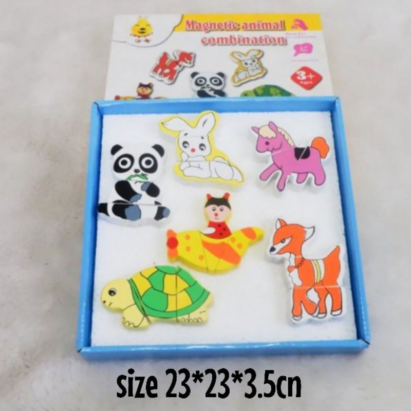 Mainan Edukasi Magnetik Animal / PUZZLE KAYU PZ117