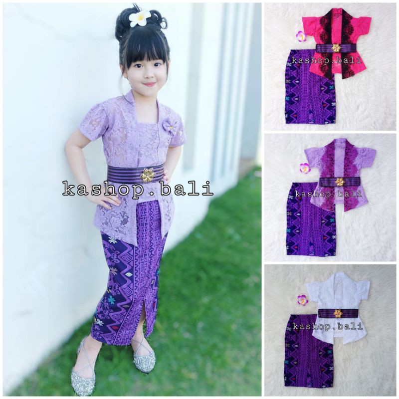 SET KEBAYA ANAK WARNA UNGU LILAC