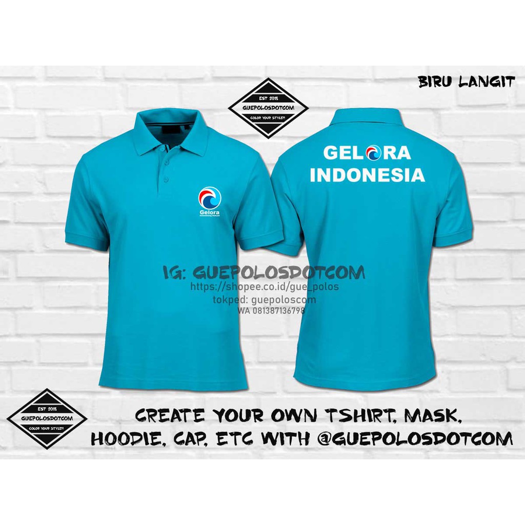 Poloshirt Partai Gelora Indonesia BESAR - Polo Gelora Gelombang Rakyat - Kaos Partai Gelora - Polo