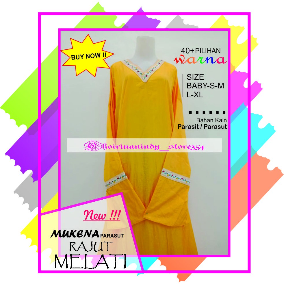 C4 - MUKENA ANAK ABAYA PARASUT RENDA MELATI Size BABY - S - M