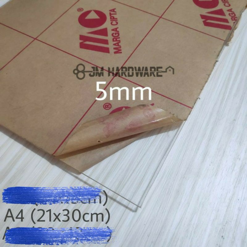 

Acrylic bening 5mm A4 mika akrilik lembaran
