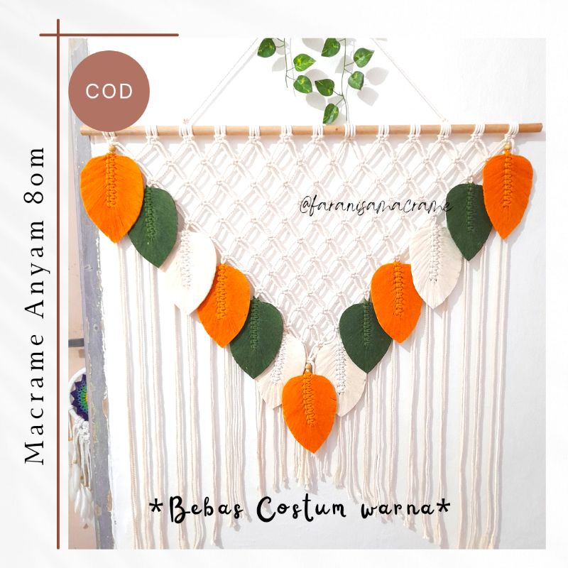 Hiasan Macrame Daun Besar 80cm dan 90cm