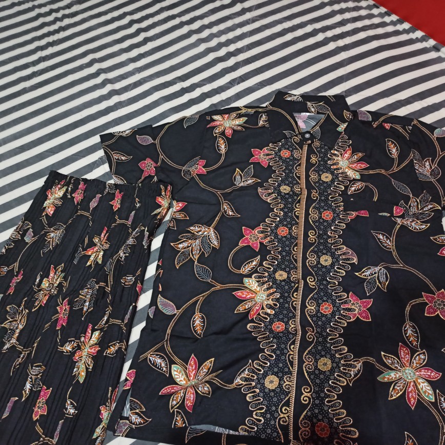 Couple Batik Jalar Black/ Rok Plisket