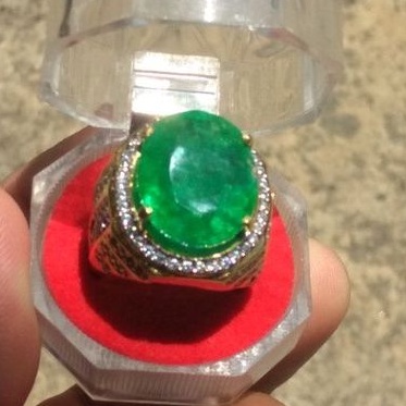 Zamrud Colombia CE-Minor super HQ Zamrud Colombia Minor Cincin Perak Handmade Mewah Zamrud asli