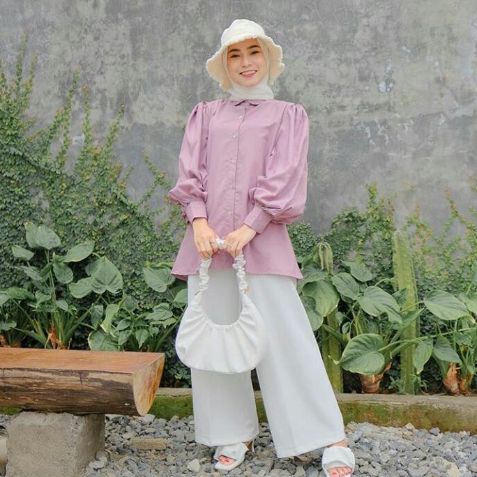 (COD) AUDRY KEMEJA WANITA LENGAN BALON POLOS / RUFI BASIC SHIRT RUFFLE / GIOVANI PUFFY BLOUSE/ HARUMI SHIRT / KEMEJA BALON POLOS/ TALITA BASIC SHIRT / AUDREY BLOUSE