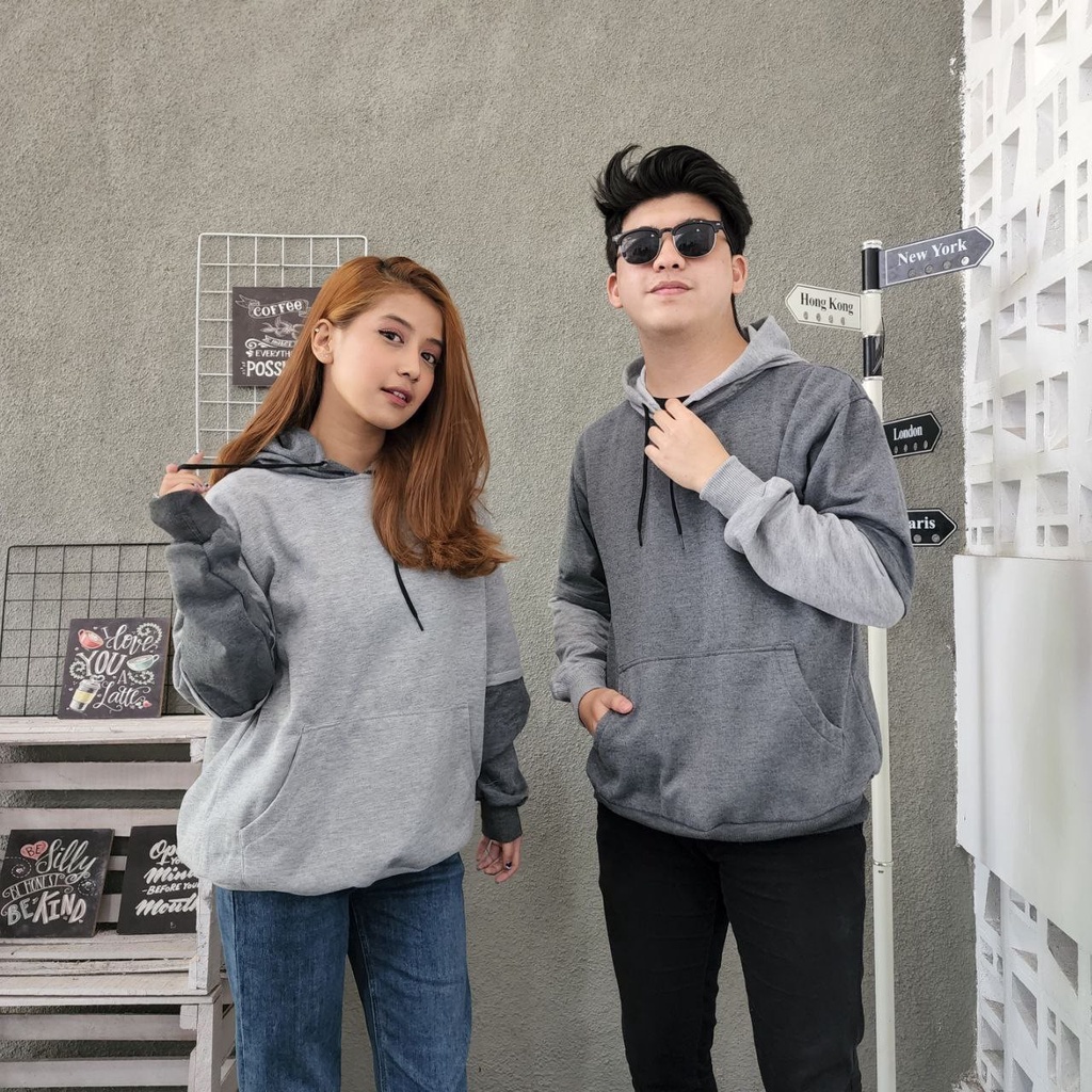 ( isi 2 pcs) Terbaru jaket hoodie COMBINE HOODIE POLOS / Jaket couple pasangan terbaru / sweater cou