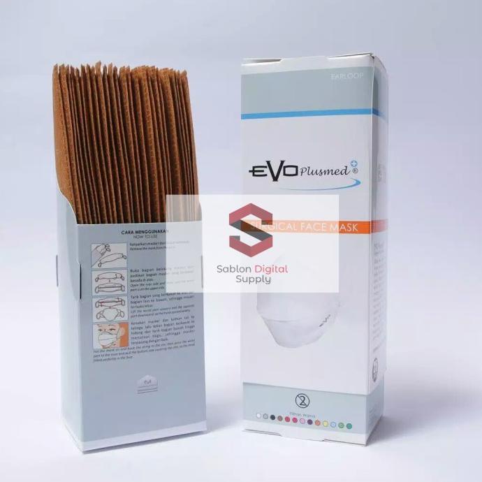 Masker Evo Plusmed Original 3ply Masker EvoPlusmed Surgical Face Mask - Coklat
