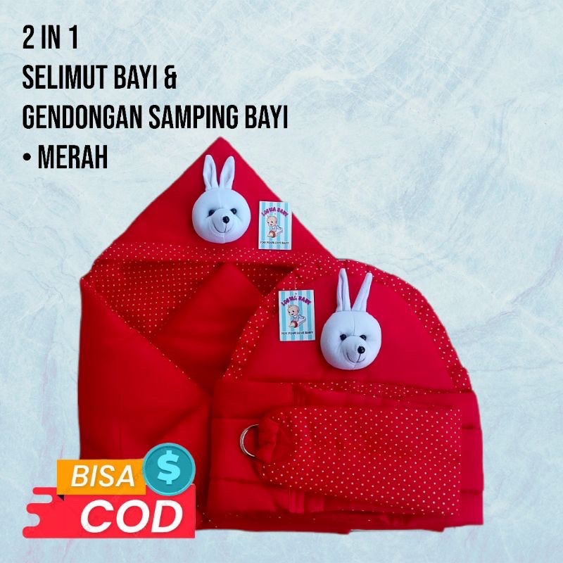 set gendongan bayi renda &amp; bad selimut bayi