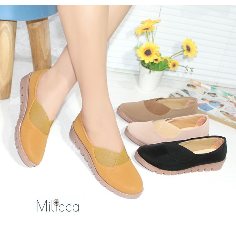 Milicca Sepatu Slip On Kekininian Kasual Dewasa Wanita Terlaris Salina