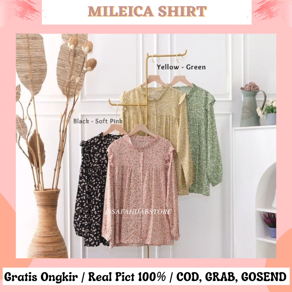 MILEICA SHIRT / ATASAN WANITA / ATASAN MOTIF / ATASAN KERJA / BUSUI