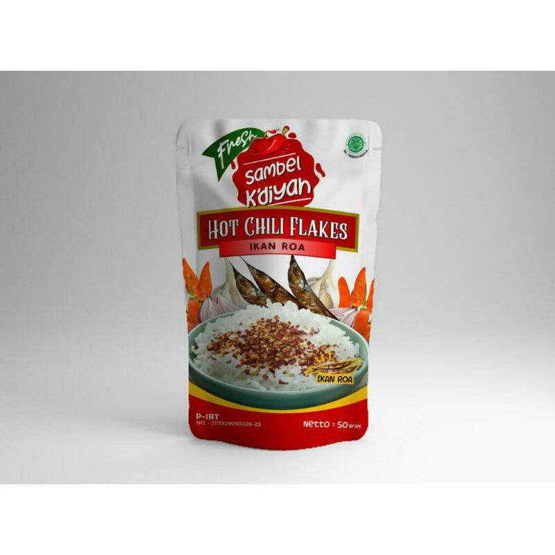 

hot chili flakes ikan roa
