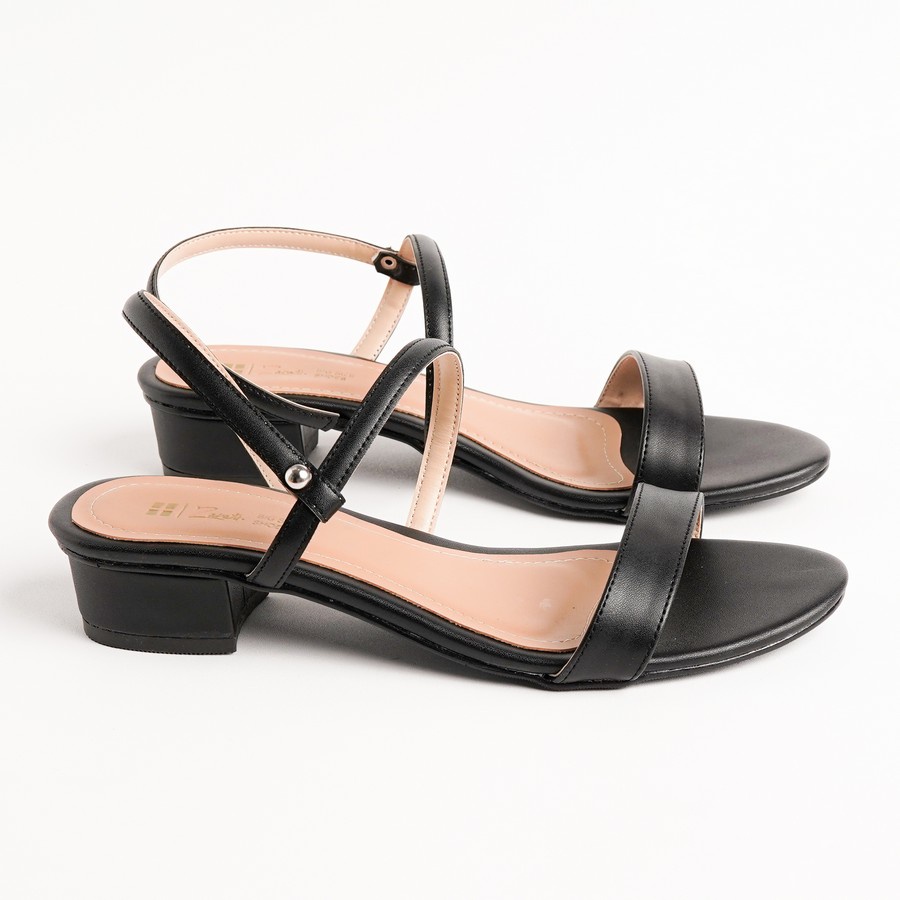 Zavatu-Ori Sepatu Sandal Wanita Heels Hak Tahu Hitam Ukuran 41-45 Terbaru
