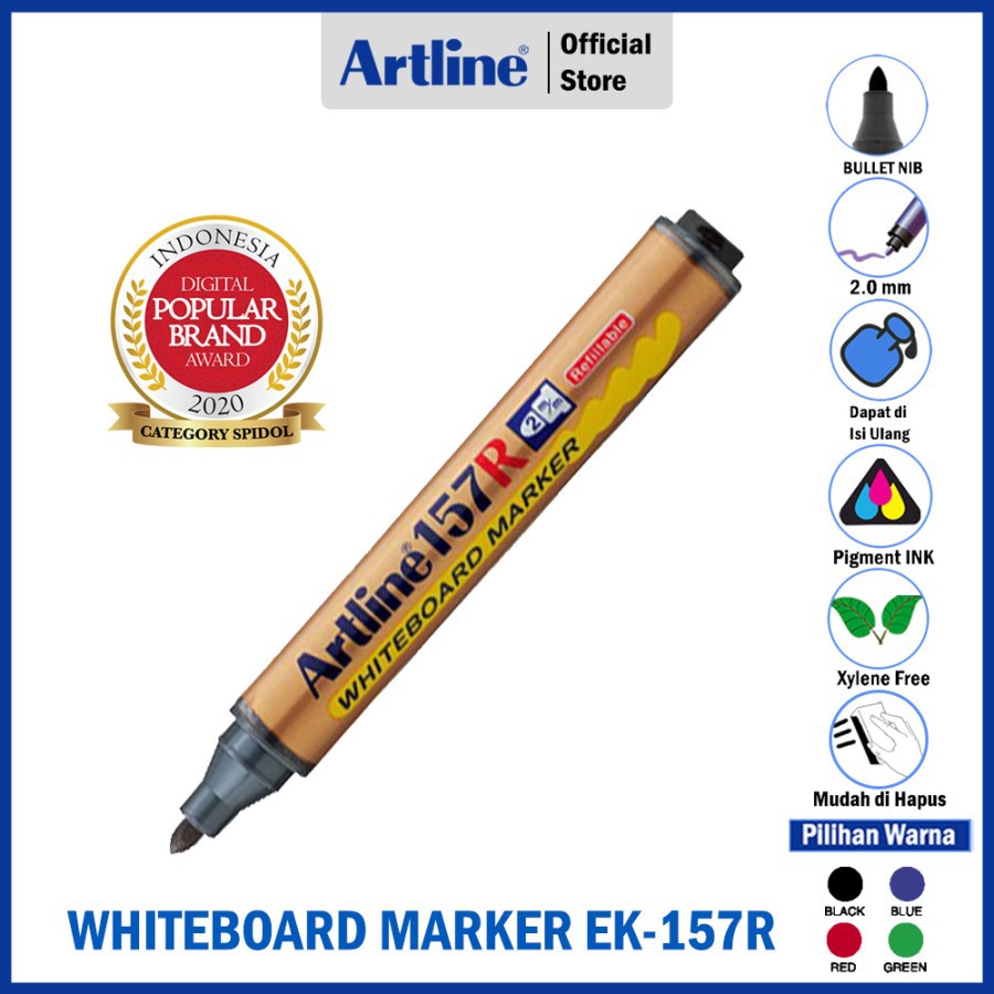 

SPIDOL ARTLINE NON PERMANENT REFILLABLE WHITEBOARD MARKER EK-157R