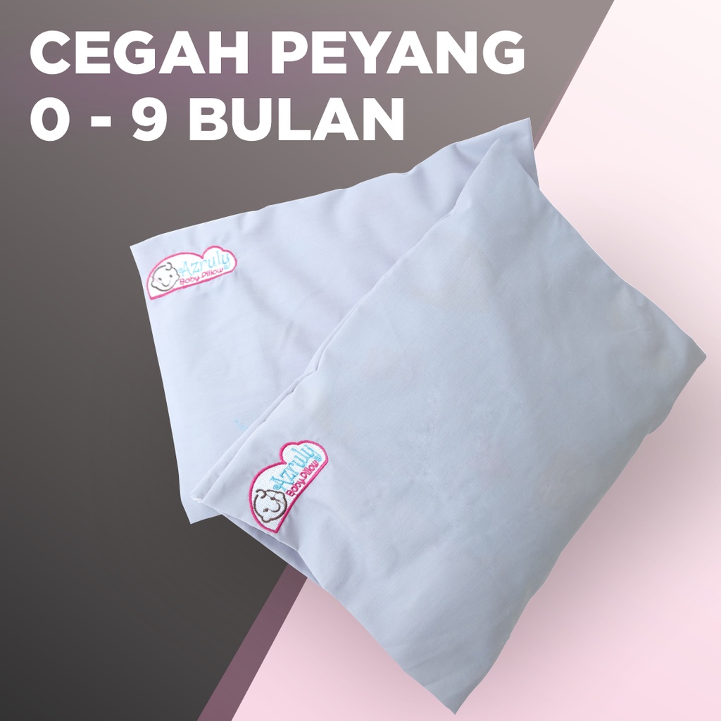 AZRULY BABY PILLOW ORIGINAL - BANTAL KESEHATAN ANTI PEYANG 100% KULIT KACANG HIJAU OPSIMOM - LOGO BORDIR