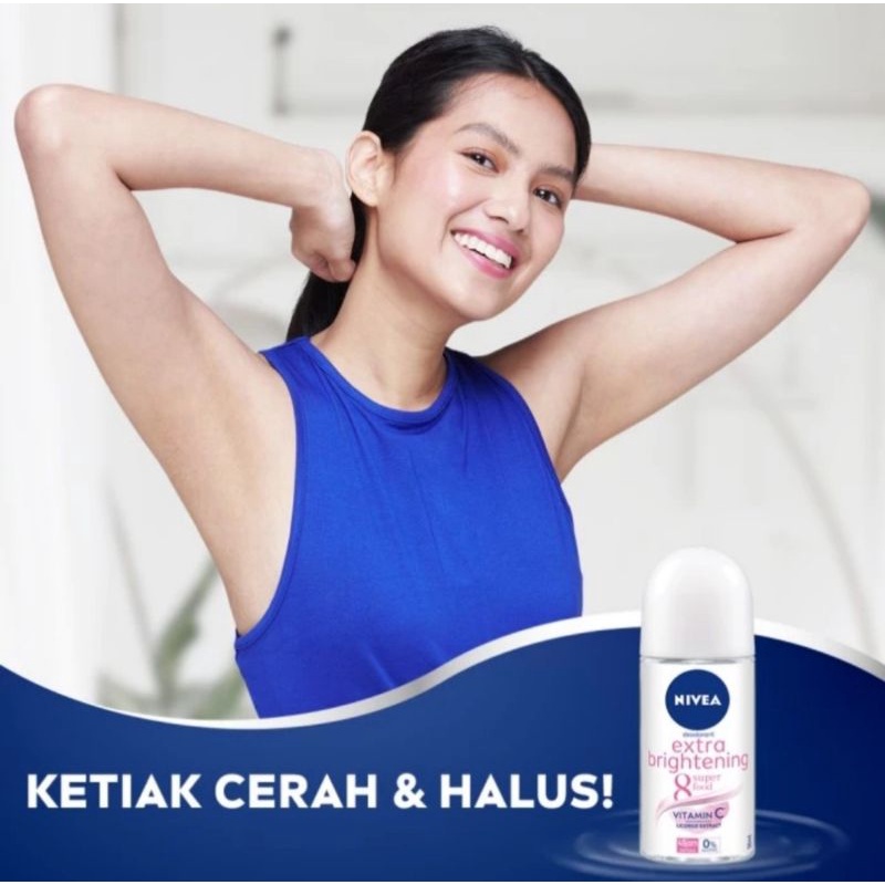 parfum remaja perempuan deodorant roll on wanita nivea extra brightening for girl 50 ml