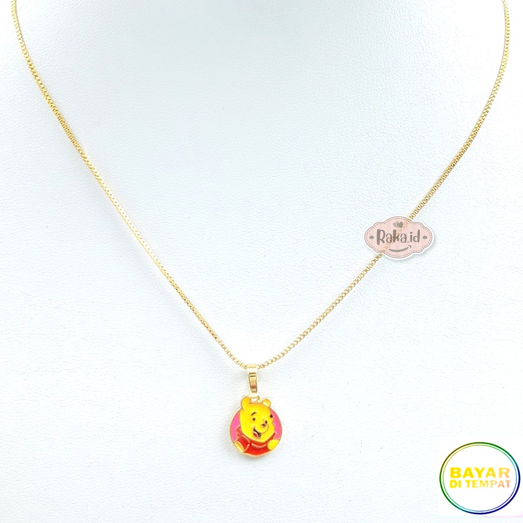 Kalung Anak Rantai Italy Pooh Coin Gold Perhiasan Cantik Anak Lapis Emas 18k 684