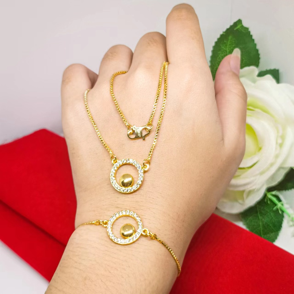 Set Perhiasan kalung bracelet premium gift aksesoris fashion wanita asli kualitas terbaik