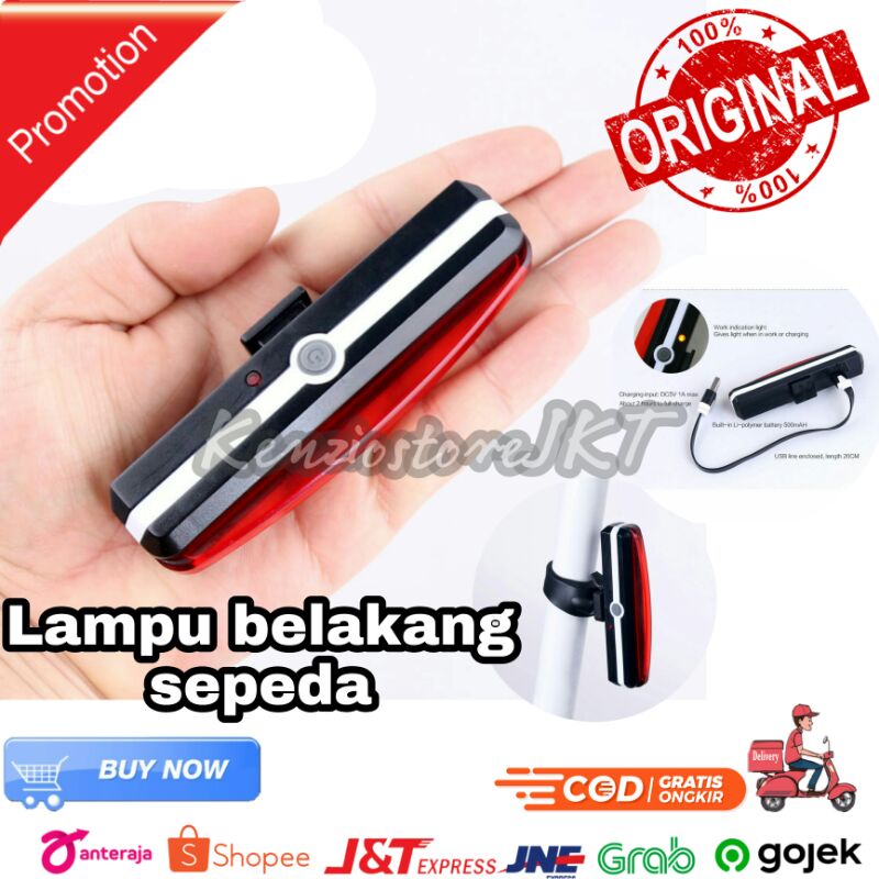 [100%ORIGINAL]LAMPU BELAKANG SEPEDA RECHARGEABLE - TAFFLED