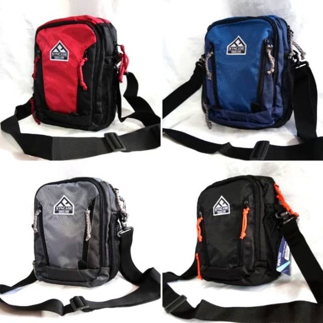 Tas selempang pria premium - travel pouch ukuran 8 - 9 inch - Syncase 1200511 original + rain cover