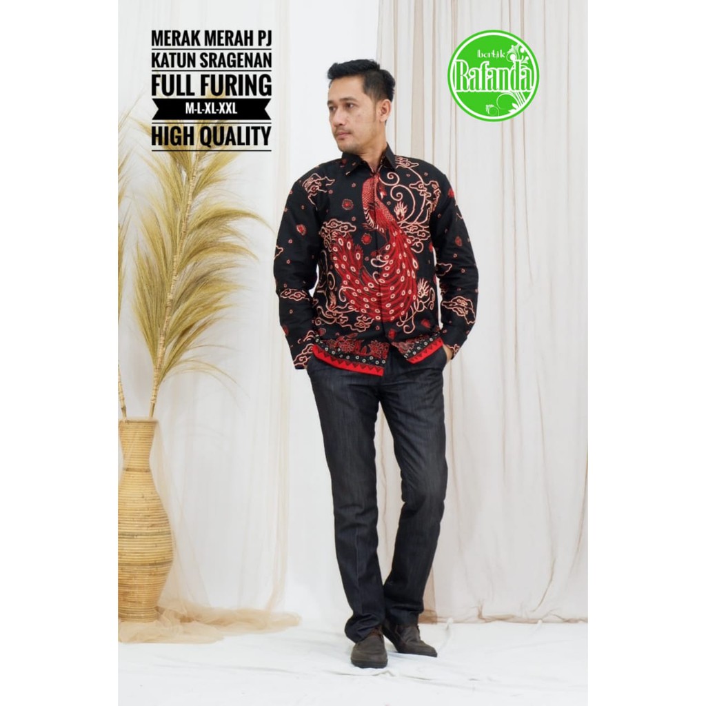 MERAK MERAH RAFANDA BATIKSOLOAMANAH BAJU KEMEJA BATIK SOLO PRIA LENGAN PANJANG PENDEK LAPIS FURING ATASAN BATIK PREMIUM MODERN KATUN HALUS BANGAU KUNING MOZAIS MERAK PINK BANGAU WARNA GURDO EMAS TRESNO KARISMA MERAH ALBANI MAHKOTA BUNGA SATRIO SAE UKAIL