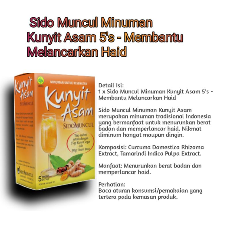 

Sido Muncul Minuman Kunyit Asam 5's - Membantu Melancarkan Haid