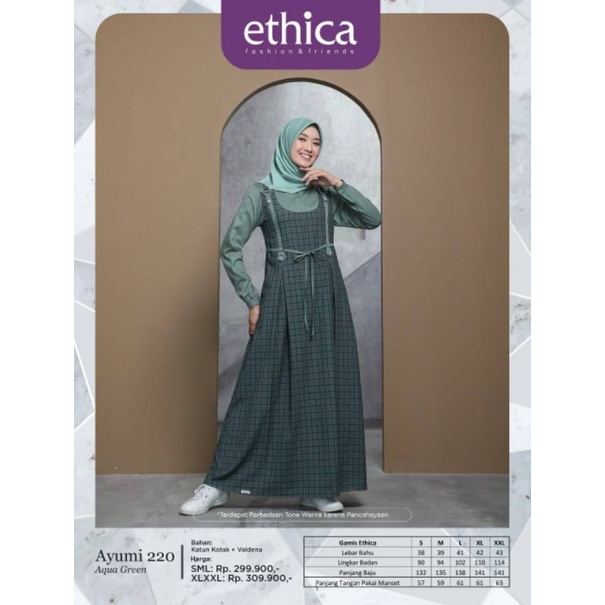 Ethica Ayumi 220 Aqua green/gamis Eticha/best seller/busui friendly