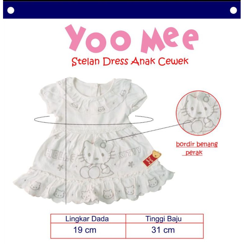 Stelan dress set anak putih 3-6 bulan