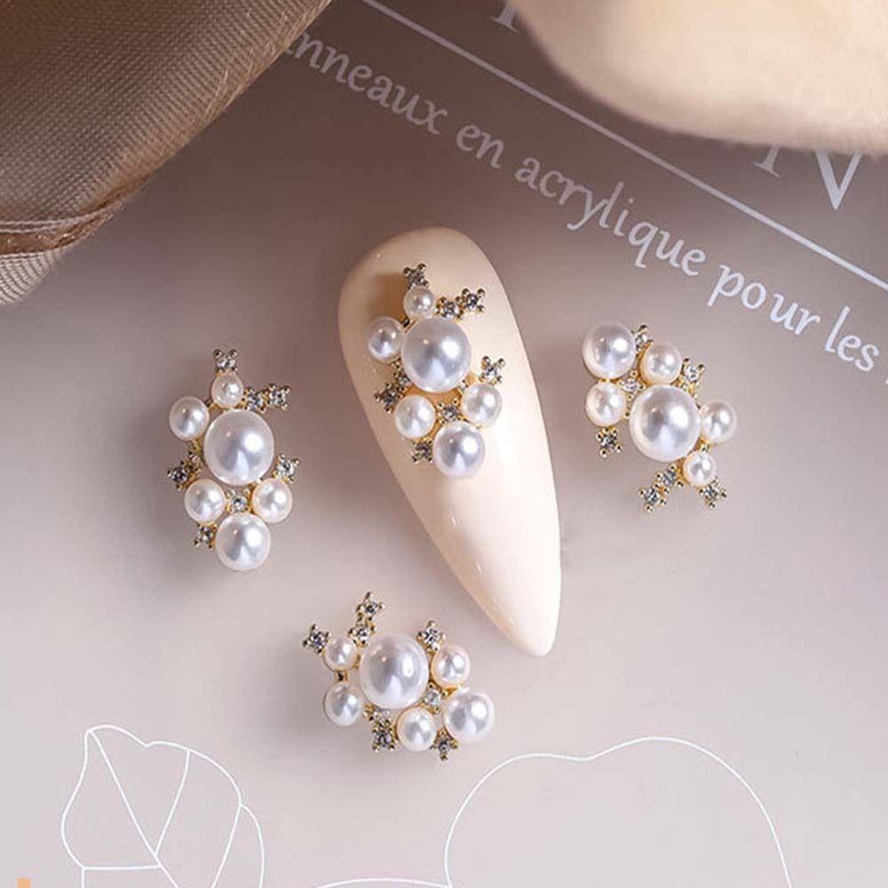 Mxbeauty Ikatan Simpul Mutiara Kuku Berlian Imitasi Gaya Jepang Fashion 3D Pesona Kuku Unicorn Nail Art Ornamen Butterfly Nail Drills Perhiasan Kuku Kristal