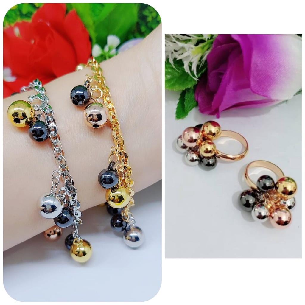 Set perhiasan gelang dan cincin anggur 0269