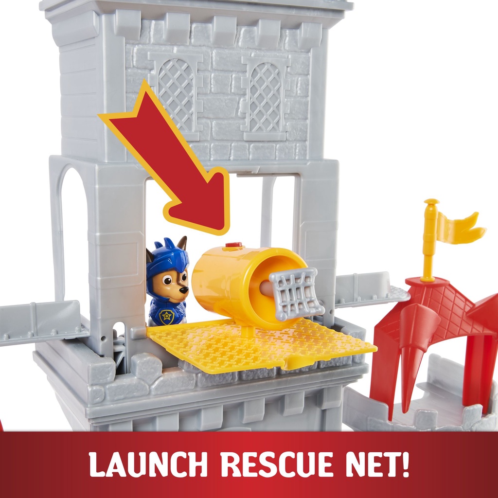 Mainan Paw Patrol Rescue Knights Castle HQ Playset With Chase And Mini Dragon